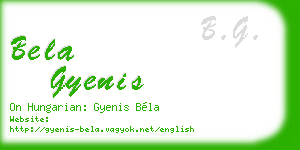 bela gyenis business card